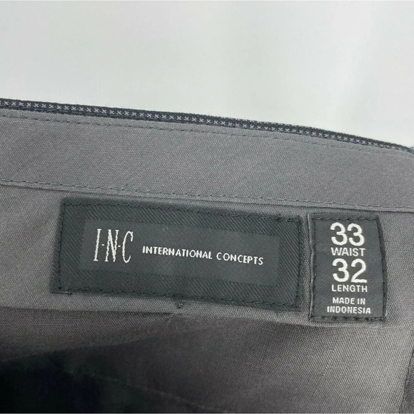 INC International Concepts Pants Men’s Sz 33X32 Black Graph Regular Fit Mid rise - Picture 10 of 12